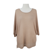 Jennifer Lopez Women’s Metallic Open-Knit Dolman Sleeve Top Size M - NWT