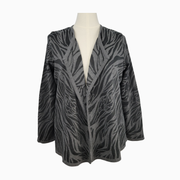 Dana Buchman Women's Zebra-Style Jacquard Open Front Cardigan - XL