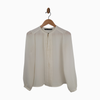 Zara Basic Ivory Pleated Front Blouse – Size M