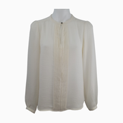 Zara Basic Ivory Pleated Front Blouse – Size M
