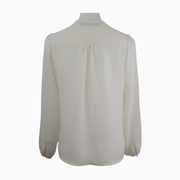 Zara Basic Ivory Pleated Front Blouse – Size M