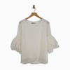 Tendenze Made in Italy Lace & Ruffle Sleeve Silk Blouse – Size S