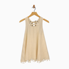 Freeway Lace-Up Back Pom Trim Top – Size S