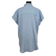 Alexander Jordan Roll Sleeve Chambray Top