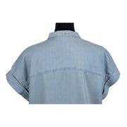 Alexander Jordan Roll Sleeve Chambray Top