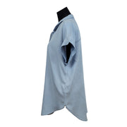 Alexander Jordan Roll Sleeve Chambray Top
