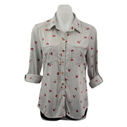 Fashion Nova Roll Tab Cherry Shirt