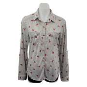 Fashion Nova Roll Tab Cherry Shirt
