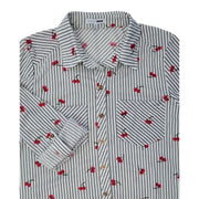 Fashion Nova Roll Tab Cherry Shirt