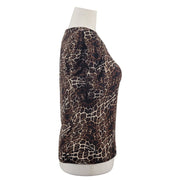 Worthington Animal Print Ruched Sleeve Top