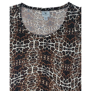 Worthington Animal Print Ruched Sleeve Top