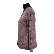 Self E by Self Esteem Lace Up Open Front Cardigan