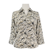 Alfani Women's Printed Button-Front Blouse Size L