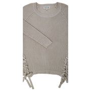 Pink Rose Knit Lace Up Sweater Sz Small