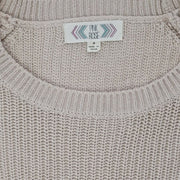 Pink Rose Knit Lace Up Sweater Sz Small
