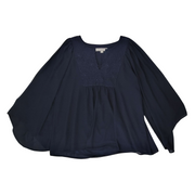Loft Embroidered Bell Sleeve Blouse Size M