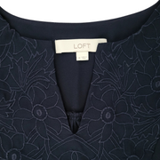 Loft Embroidered Bell Sleeve Blouse Size M