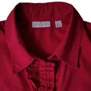 New York & Company Ruffle Blouse Fuchsia XL