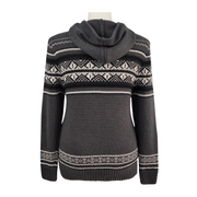 Eddie Bauer Women's Fair Isle Full Zip Hooded Cardigan Sweater