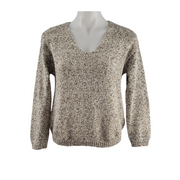 H&M V-Neck Knit Sweater Neutral Tone Medium