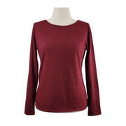 Loft Burgundy Jacquard Top
