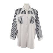 Ashley Stewart Striped Cotton Blend Shirt - NWT