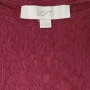Loft Burgundy Jacquard Top