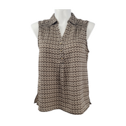 Dana Buchman Geometric V-Neck Sleeveless Top Size XL