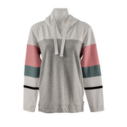 T by Talbots Colorblock V-Neck High-Low Hooded Pullover Size S - NWT