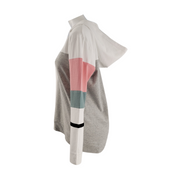 T by Talbots Colorblock V-Neck High-Low Hooded Pullover Size S - NWT