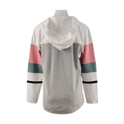 T by Talbots Colorblock V-Neck High-Low Hooded Pullover Size S - NWT