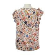 Old Navy Ruffled Floral Print Short Sleeve Blouse Size XXL