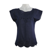 Banana Republic Eyelet Cap Sleeves Top Size S