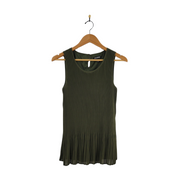 Roz & Ali Sleeveless Pleated Tunic Top Size M