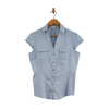 New York & Company Women's Fitted Cap Sleeve Short Sleeve Shirt Size L