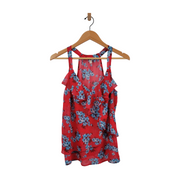 Kut from the Kloth Floral Ruffle Tank Top Size L