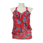 Kut from the Kloth Floral Ruffle Tank Top Size L