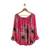 Ashley Stewart Pink Floral Wide-Neck Blouse Size 18/20