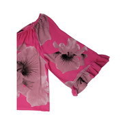 Ashley Stewart Pink Floral Wide-Neck Blouse Size 18/20