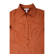 dressbarn Faux Suede Long Sleeve Blouse