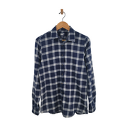 Lands' End Women's Navy Blue Flannel Shirt Size M Tall