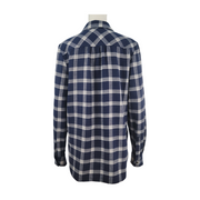 Lands' End Women's Navy Blue Flannel Shirt Size M Tall