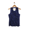 Trulli Women's Navy Blue Ruffle Sleeveless Blouse Size L