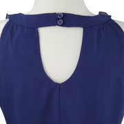 Trulli Women's Navy Blue Ruffle Sleeveless Blouse Size L