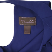 Trulli Women's Navy Blue Ruffle Sleeveless Blouse Size L