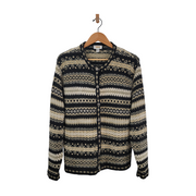 Talbots Women’s Fair Isle Pattern Silk Blend Cardigan Sweater Size XL