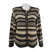 Talbots Women’s Fair Isle Pattern Silk Blend Cardigan Sweater Size XL