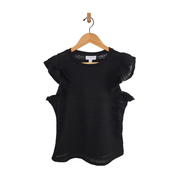Marc New York Jeans Textured Ruffle-Sleeve Knit Top Size M