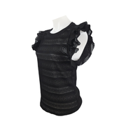 Marc New York Jeans Textured Ruffle-Sleeve Knit Top Size M