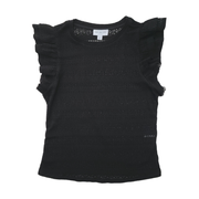 Marc New York Jeans Textured Ruffle-Sleeve Knit Top Size M
